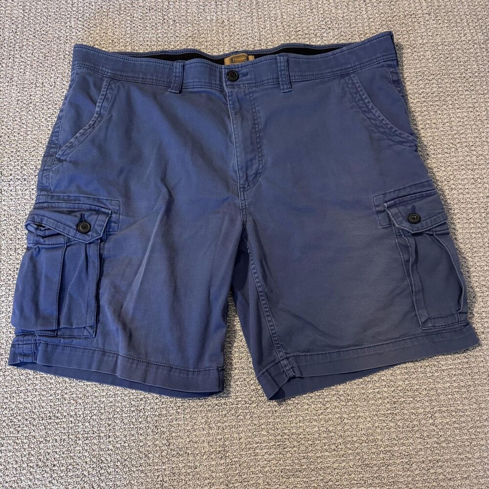 Foundry Cargo Shorts Mens 42 Blue Comfort Stretch Casual Utility Pockets Summer